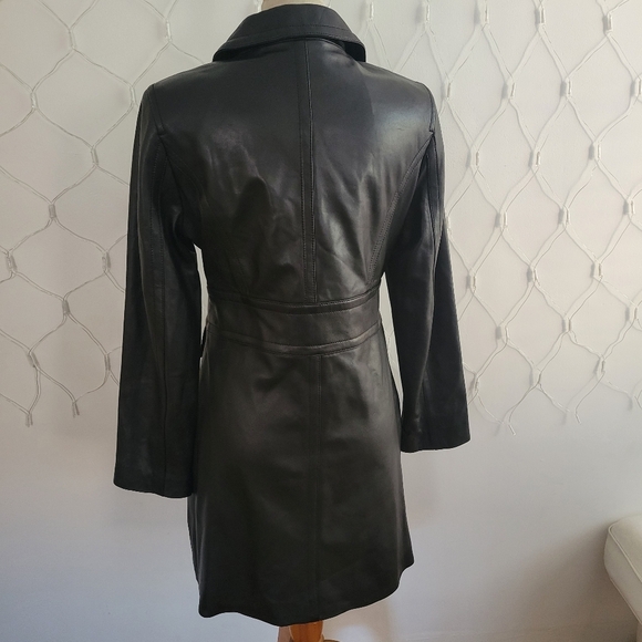 Marc New York Leather Coat • All Black • 3/4 Length • Size Medium - Picture 6 of 11